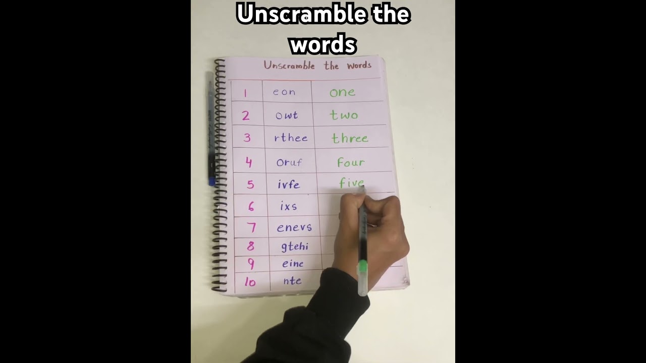 Unscramble the words || numbers || #karyasthal #teaching #forkids #preprimaryschool