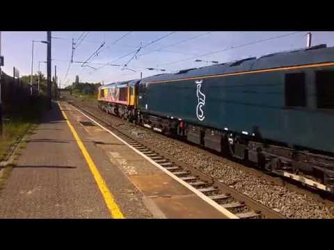 92044 + 92014 + 66720 Passing Leyland 31st May 2016