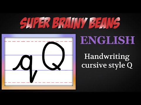 Lower & Upper case 'q' in cursive style - English Handwriting for kids