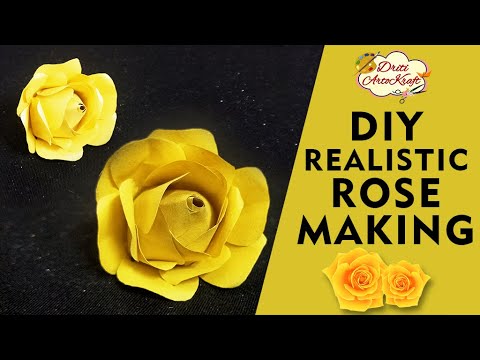 DIY REALISTIC ROSE MAKING | HOW TO CREATE PAPER ROSE | ROSE FLOWER | DRITI ARTOKRAFT