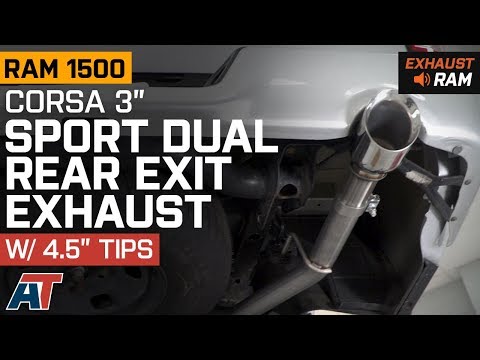 2009-2018 Ram Corsa 3\" Sport Dual Rear System w/ Polished Tips 5.7L Exhaust Sound Clip & Install