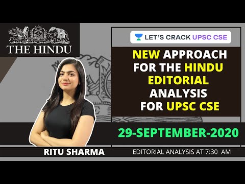 29-September-2020 | The Hindu Editorial Analysis | Crack UPSC CSE/IAS 2020/21 | Ritu Sharma