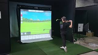24/7 Golf Return Golf Net using Simulator Screen and FlightScope FS Golf Irons