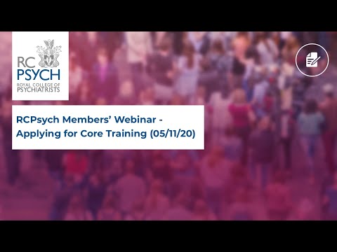 RCPsych Members' Webinar - 5 November 2020