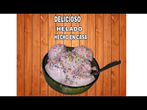 Helado casero con gelatina