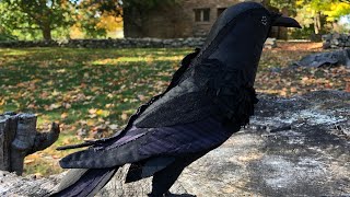 making a fabric crow sculpture