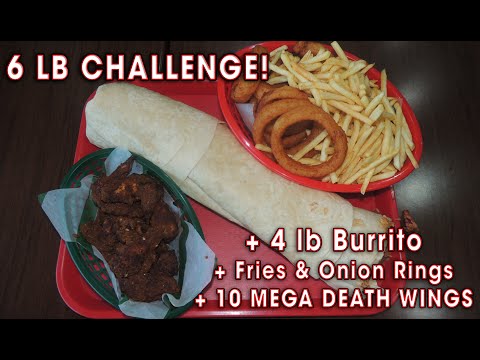 Big Badass Burrito Challenge w/ DEATH Wings!! Video