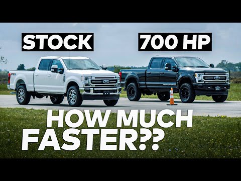 430 HP 7.3L F250 vs 700 HP 7.3L F250 Ford Truck Drag Race!