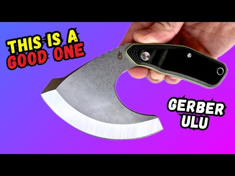 Gerber Downwind Ulu Sage G10 Scales & Stonewashed 7Cr17Mov Blade Steel, and Tan Canvas Sheath