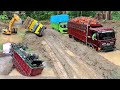 Truk Oleng ️ RC Truk Hino 500 Langsir Buah Kelapa Sawit Kue Lebaran Melewati Jalur Extream