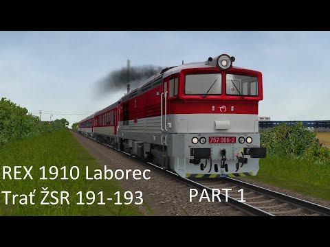 REX 1910 Laborec Humenné-Košice trať ŽSR 191-193 Open Rails PART 1   ( čti popis videa ! )