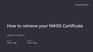 How to retrieve your NIHSS Certificate