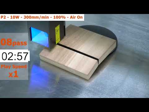 ACMER P2 10W 20W 30W Cutting Speed Testing