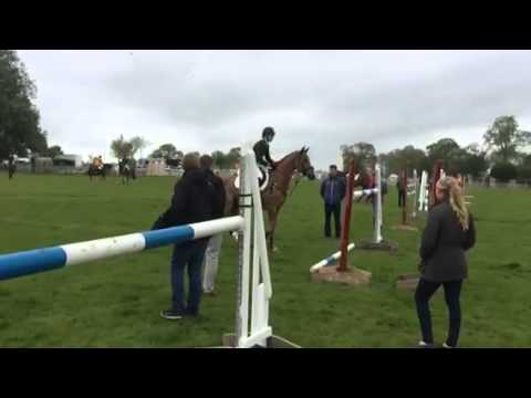 Clare Abbott before show jumping Badminton