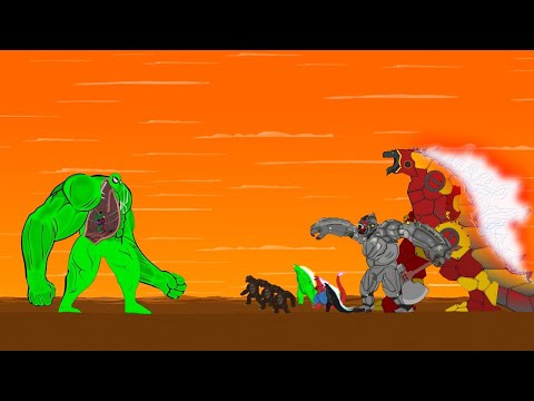 EVOLUTION of BIG VENOM-HULK-SPIDERMAN 2 vs GODZILLA ATOMIC BREATH : Size Comparison / ANIMATION