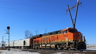 preview picture of video 'BNSF 8003 East - Polo, Illinois on 2-19-2015'