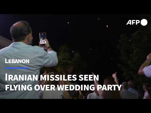 Iranian missiles seen from Lebanese wedding party near Israeli border | AFP