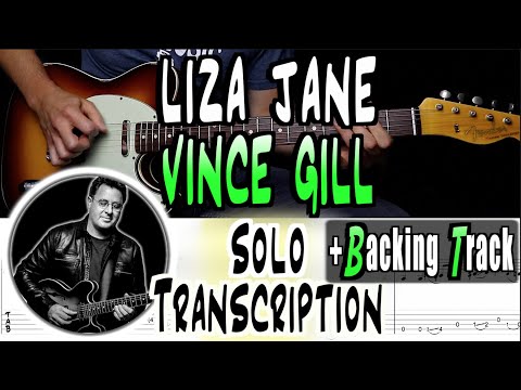 Vince Gill | Liza Jane | Solo Transcription + Backing Track | TABS | Lesson/Tutorial