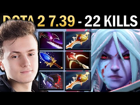 Drow Ranger Gameplay Miracle with 22 Kills and 2 Rapiers - Dota 7.39