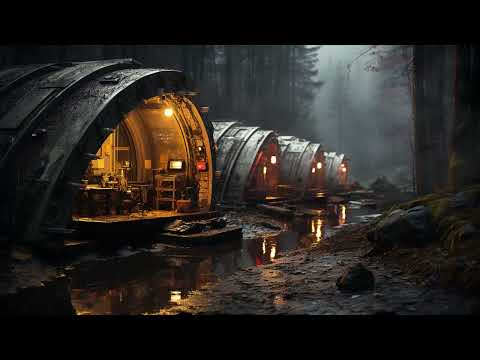 Resistance Shelters In The Forest. Sci-Fi Ambiance for Sleep, Study, Relaxation
