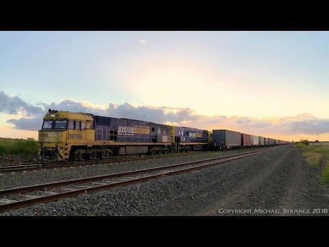 Freight Trains 1PM6 And 4MA5 Cross At Gheringhap (7/11/2018) - PoathTV Australian Railways