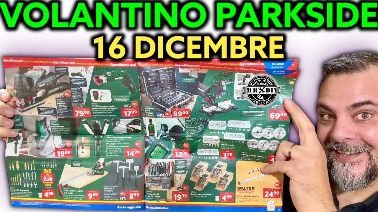 Volantino Parkside Lidl fai da te 16 dicembre 2024. Riccardo Muscarella #parkside #lidl #attrezzi