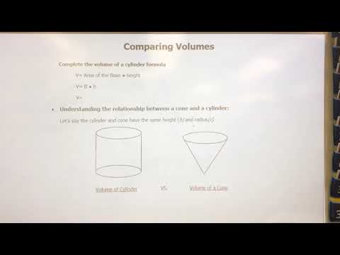 Unit 7 Lesson - Comparing volumes of 3 dimensional solids