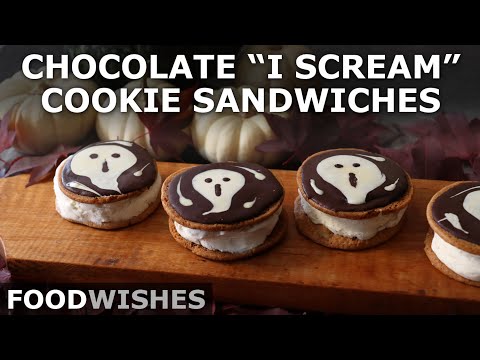 Chocolate "I Scream" Ice Cream Cookie Sandwiches - Food Wishes