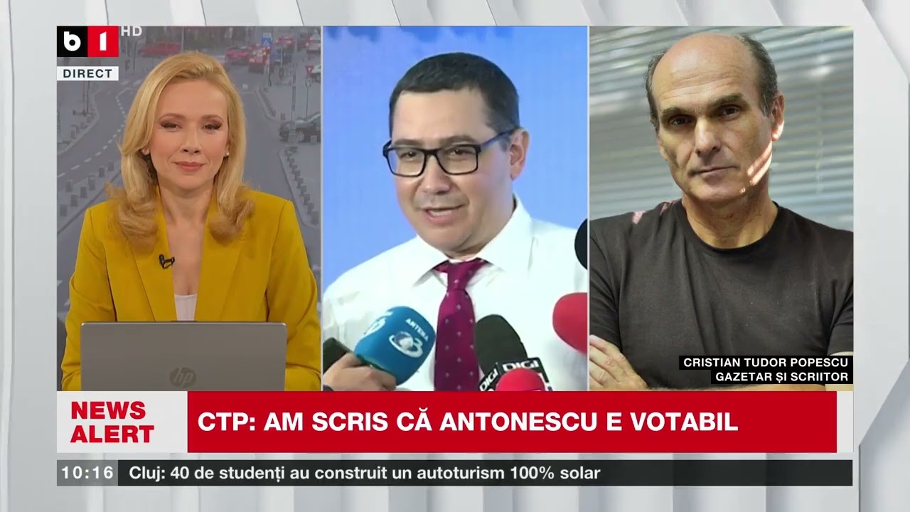 CRISTIAN TUDOR POPESCU, ÎN DIRECT, DESPRE CANDIDATURA LUI ANTONESCU ȘI ANALIZA SIT. POLITICE_ȘtiriB1