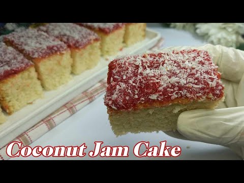 Coconut Jam Cake Recipe || Bakery Jam Cake Recipe || Easy Baking For Beginners || Coconut Cake #food