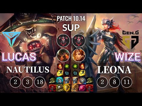 IGY Lucas Nautilus vs GEN Wize Leona Sup - KR Patch 10.14