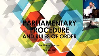 Parliamentary Procedure 101 - Simon Parcher, DTM