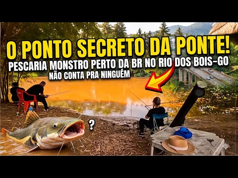 Pescaria no Rio dos Bois em Cesarina | Achamos um ponto secreto na beira da BR‑060 🎣