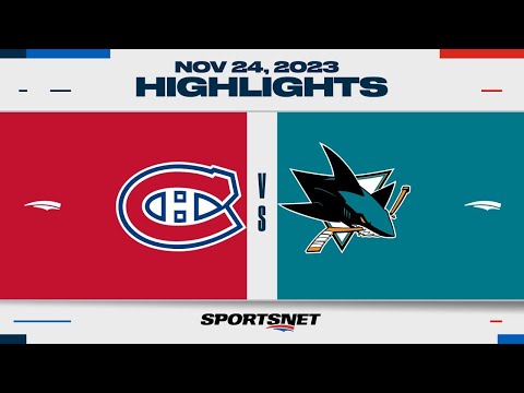 NHL Highlights | Canadiens vs. Sharks - November 24, 2023
