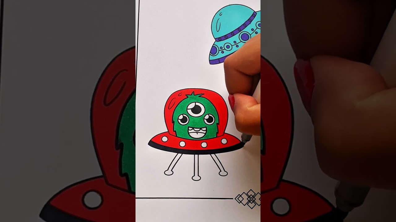 Voloft | Coloring a Cute Alien in Spaceship 👽🛸🖍️