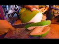 Oddly Satisfying Amazing Fresh Coconut Cutting Skills Cambodian Street Food