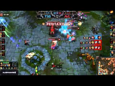 Demunlul Ezreal Pentakill - The Salad Bar vs Azure Gaming LoL S3 NA Qualifiers