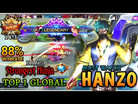 Strongest Ninja|Insidious Tutor|Insane Damage Build2020|Top 1 Global Hanzo by H A N S~Mobile Legends