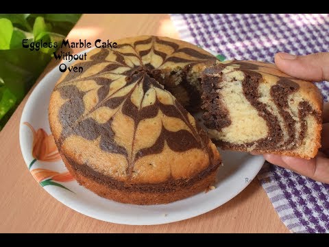 Eggless marble cake recipe without oven