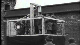 A Nazi war criminal is brought to scaffold for execution by method of hanging in ...HD Stock Footage video