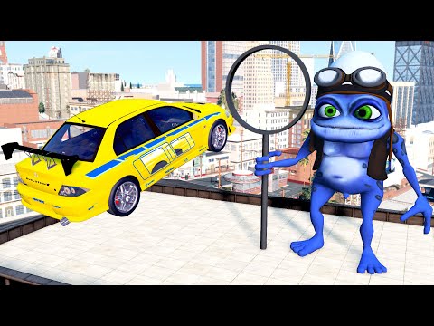 Epic High Speed Cars Jumping Through Crazy Frogs Ring #125  - BeamNG Drive Fun Madness Crashes