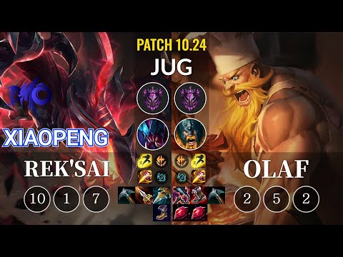 DMO Xiaopeng Rek'Sai vs Olaf Jungle - KR Patch 10.24