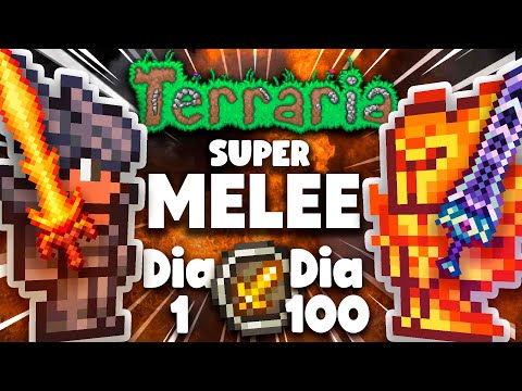 PASSEI 100 DIAS NO TERRARIA COMO UM SUPER MELEE (MASTER MODE)