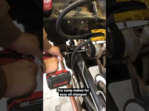 Manually spin your dry sump pump to evacuate the oil!