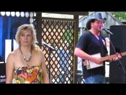 Andrea & Darryl Gatlin with my Cigar Box Guitar at Shaker Woods