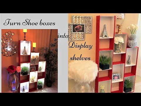 Quick and Easy Shelves made with Shoe Boxes| Brilliant Recycling Hack! Video