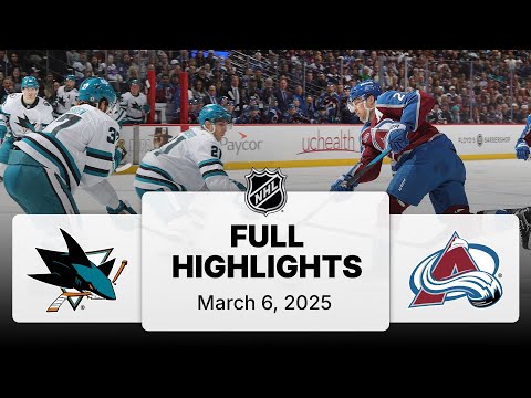 NHL Highlights | Sharks vs. Avalanche | March 06, 2025
