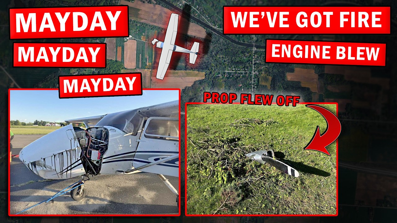 Plane LOST PROP in Flight | Fire On Board, Oil + Emergency Landing
