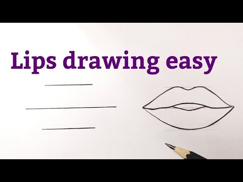 How to draw lips easy for beginners with pencil...