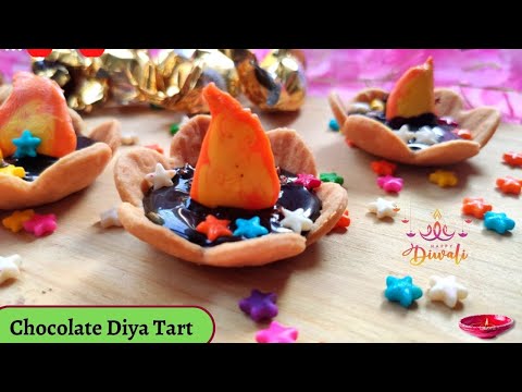 Chocolate Diya Tart | Chocolate Diya | Diwali Special | Diwali Party Dessert | Eggless Tart Recipe